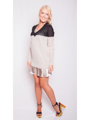 Patrizia Pepe - Elegantes Strickkleid aus Mohais-Mischgarn mit Unterkleid