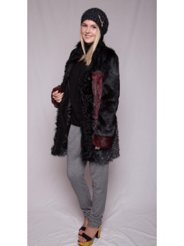 Patrizia Pepe - echter Hasenfell- & Ziegenfellmantel