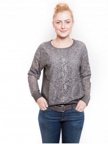 Marc Cain - Spitzen-Sweatshirt in einem coolen Used Look