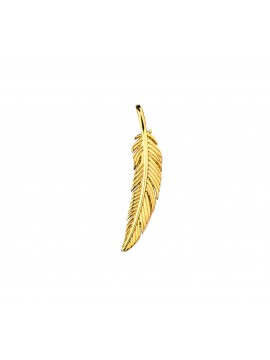 Traumfänger - goldener großer Kettenanhänger "Feder"