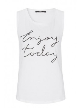 Set - ärmelloses Shirt in weiß "Enjoy today!"