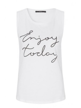 Set - ärmelloses Shirt in weiß "Enjoy today!"