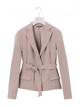 René Lezard - Schwarzes Blazerjäckchen aus Abseitensatin mit Hornknopf