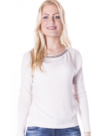 Marc Cain - Langarmshirt mit Schmuckkante am Halsauschnitt