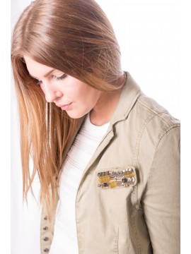 Marc Cain - sportiver Blazer khaki mit Perlen und Pailletten