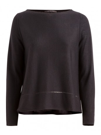 René Lezard - Edler Feinstrickpullover leicht ausgestellt aus Seide und KJaschmir in anthrazit