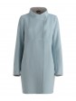 René Lezard - Edler Schurwollmantel mit grafischer Schnittführung in hellblau