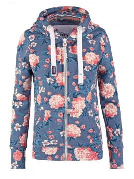 Superdry Sweatjacke - blue mit Blumenmuster