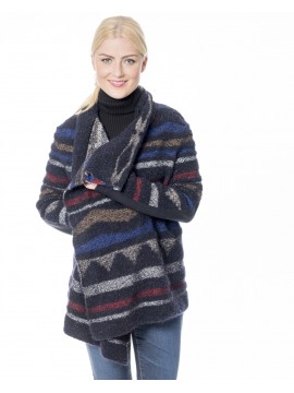 Marc Cain - Strickjacke mit Materialmix