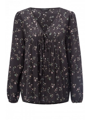 Set - Bedruckte Seidenbluse