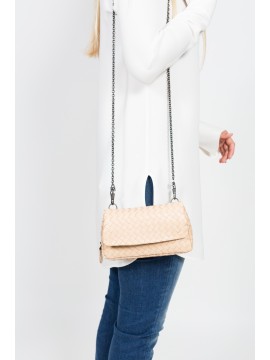 Kleine Leder Flechttasche mit Kette