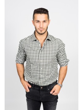 René Lezard - Alltagstaugliches Herrenhemd mit Karo in olive