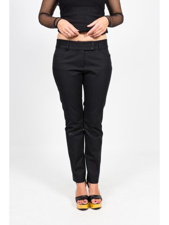 René Lezard - smarte Stoffhose mit Bügelfalte in schwarz