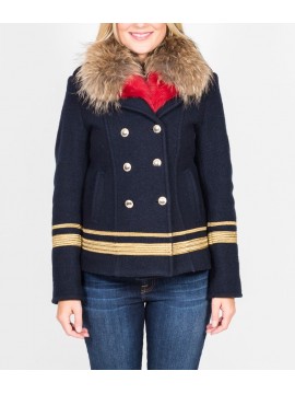 Project Foce - Caban Jacke mit Fell