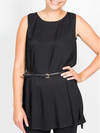 Max Mara - Plisse Top mit Gürtel