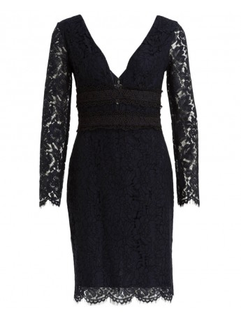 Diane von Fürstenberg - Schmales Spitzenkleid in navy