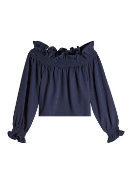 Diane von Fürstenberg - Bluse mit Bardot Ausschnitt und Rüschen