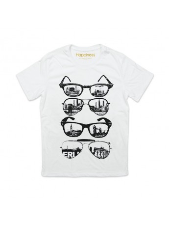 Happiness - Herren T-Shirt Brille