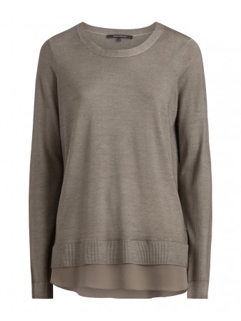 Rene Lezard - Woll-Seidenstrickpullover mit Seidensaum